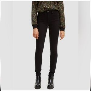 Levi's 721 High Rise Skinny Black Denim Jeans size 27